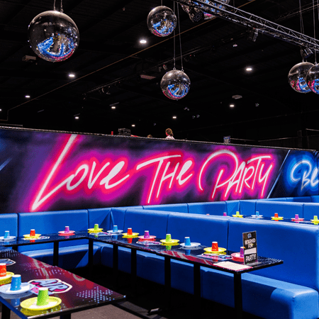 indoor dinner at trampoline centre