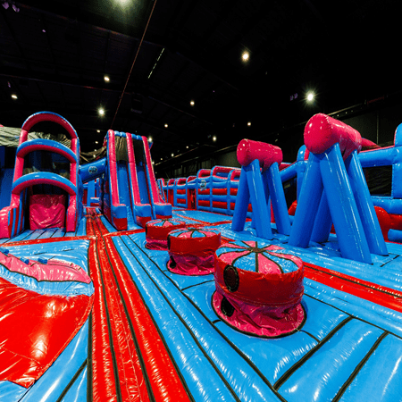 indoor inflatable assault course for school trips