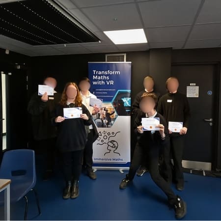 VR workshop school group getting a certification after a workshop experience