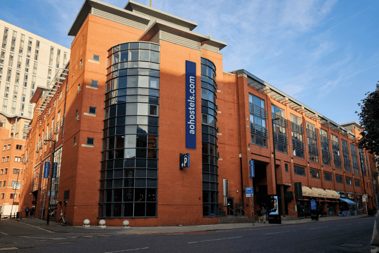 outside view of hostel building in Manchester city centre