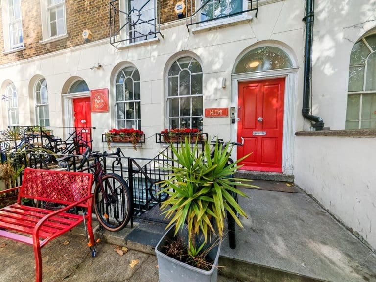 front entrance of angel backpackers accommodation London