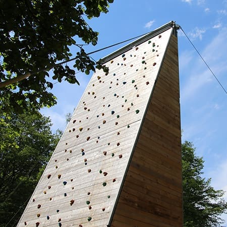 wooden climbing tower at Cuffley adventure centre
