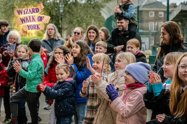 school group out on a wizard walk in York with walking tours