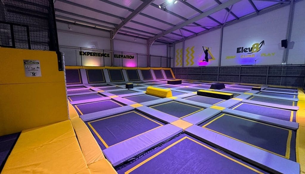 Elev8 Indoor Activity Centre Broadstairs Kent 4 multiple indoor trampolines at a park