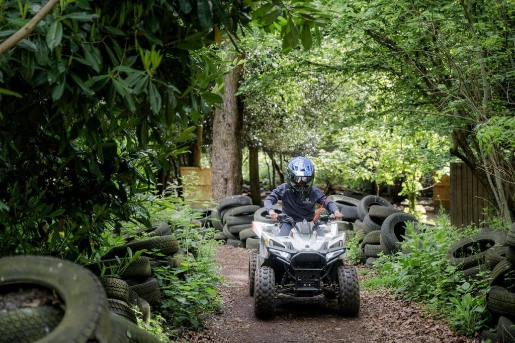 pupil on four wheel quad bike