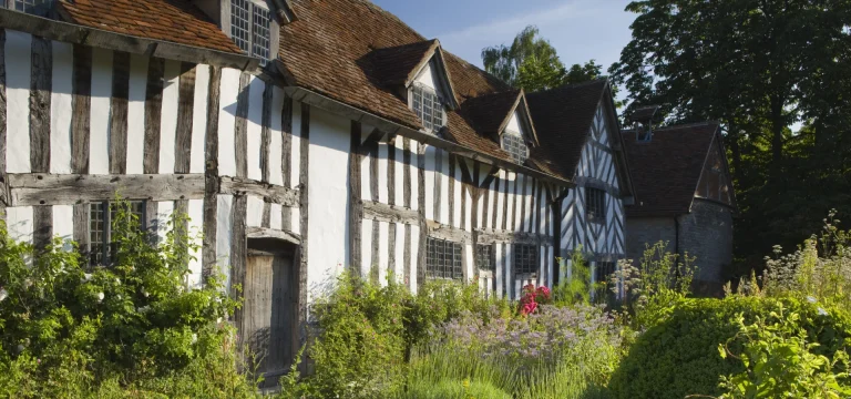 front view of Tudor building
